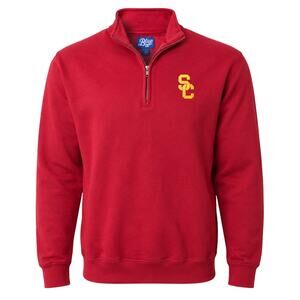 USC Trojans Quarter Zip Sweatshirt XL Red Blue 84 Game Day